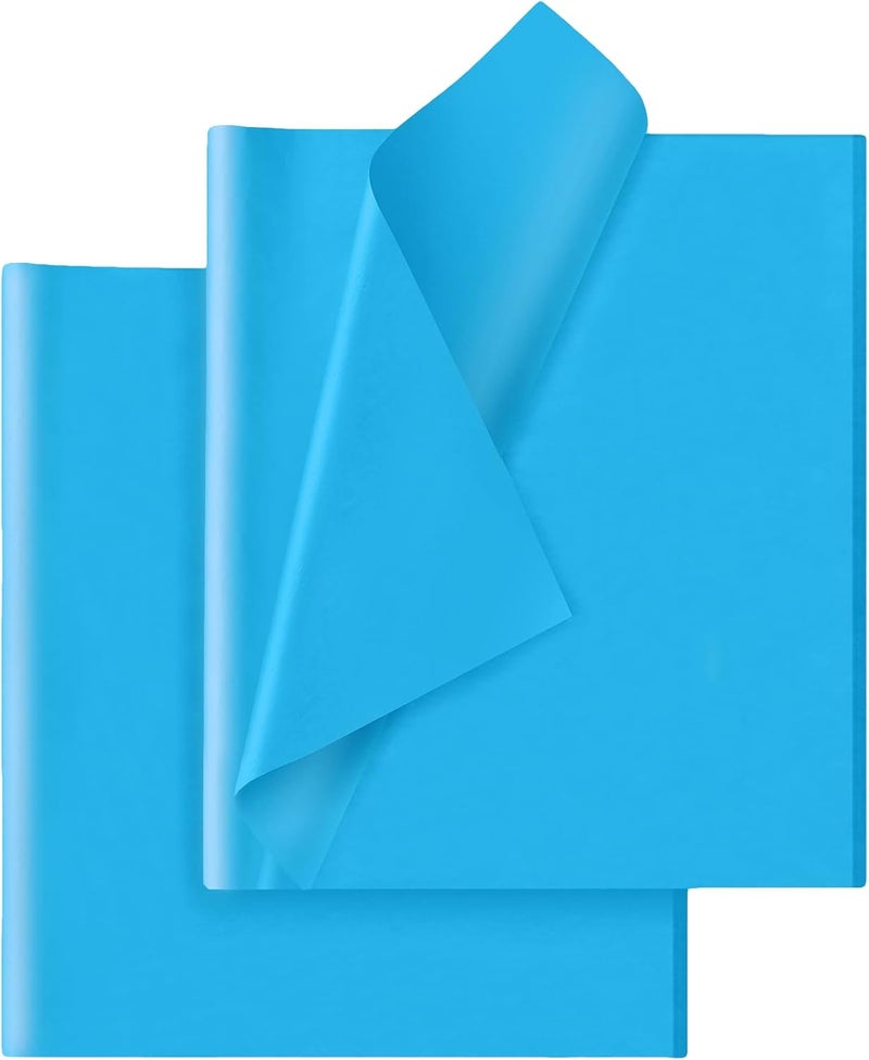 Hlonon Blue Tissue Paper for Gift Bags - 30 Sheets of Blue Wrapping Tissue Paper Bulk Packaging Paper for Weddings Birthday DIY Project Christmas Gift Wrapping Crafts Decor (14 x 20 Inch) - Image 1